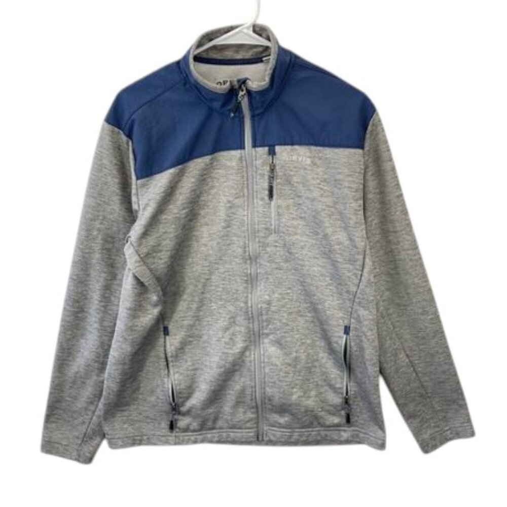 Orvis Jacket Men M Gray Full Zip Bonded Mesh Outdoor Casual Fishing Travel Layer